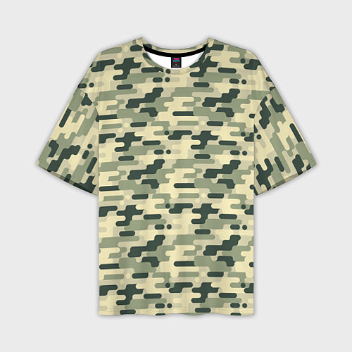 Мужская футболка оверсайз Камуфляж танковый мелкий / 3D-принт – фото 1