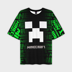Мужская футболка оверсайз Minecraft - green creeper