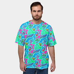 Футболка оверсайз мужская Яркая психоделика, цвет: 3D-принт — фото 2