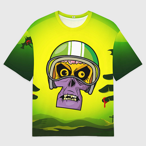 Мужская футболка оверсайз Американский футболист зомби / 3D-принт – фото 1