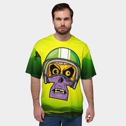 Футболка оверсайз мужская Американский футболист зомби, цвет: 3D-принт — фото 2