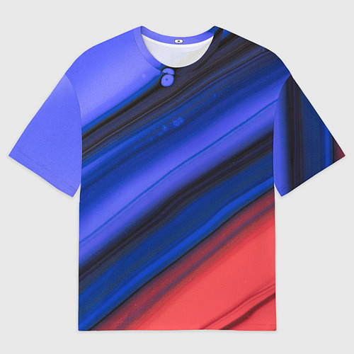 Мужская футболка оверсайз Синий и красный песок / 3D-принт – фото 1