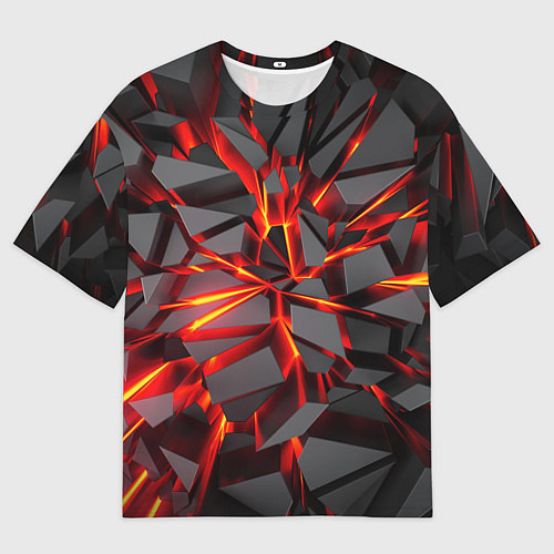 Мужская футболка оверсайз Неоновый блеск / 3D-принт – фото 1
