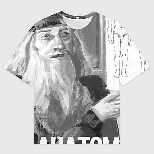 Мужская футболка оверсайз Леонардо да Винчи оценивает работу начинающего худ / 3D-принт – фото 1