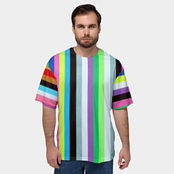 Футболка оверсайз мужская Множество цветов, цвет: 3D-принт — фото 2