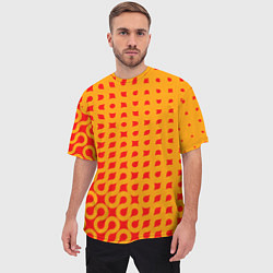 Футболка оверсайз мужская Оранжевая абстракция, цвет: 3D-принт — фото 2