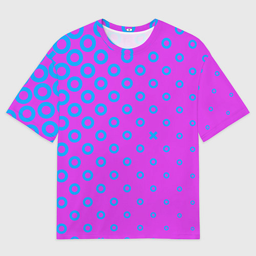Мужская футболка оверсайз Голубые круглешки / 3D-принт – фото 1