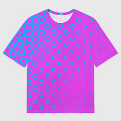 Футболка оверсайз мужская Голубые круглешки, цвет: 3D-принт