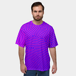 Футболка оверсайз мужская Фиолетовые линии, цвет: 3D-принт — фото 2