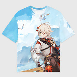 Мужская футболка оверсайз Кадзуха и кот