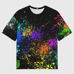 Мужская футболка оверсайз Абстрактные брызги краски