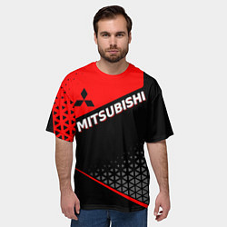 Футболка оверсайз мужская Mitsubishi - Красная униформа, цвет: 3D-принт — фото 2