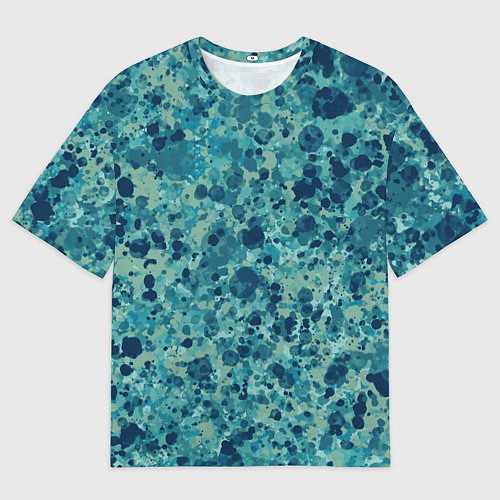Мужская футболка оверсайз Абстракция Милитари синий / 3D-принт – фото 1