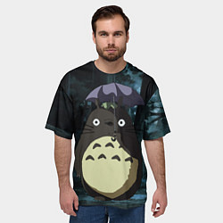 Футболка оверсайз мужская Totoro in rain forest, цвет: 3D-принт — фото 2