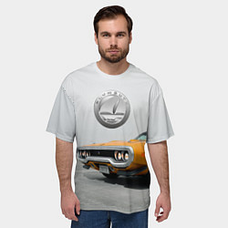 Футболка оверсайз мужская Рыжая бестия - Plymouth Satellite 1971 года, цвет: 3D-принт — фото 2