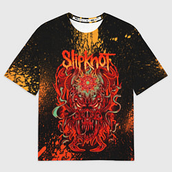 Футболка оверсайз мужская Slipknot - red monster, цвет: 3D-принт