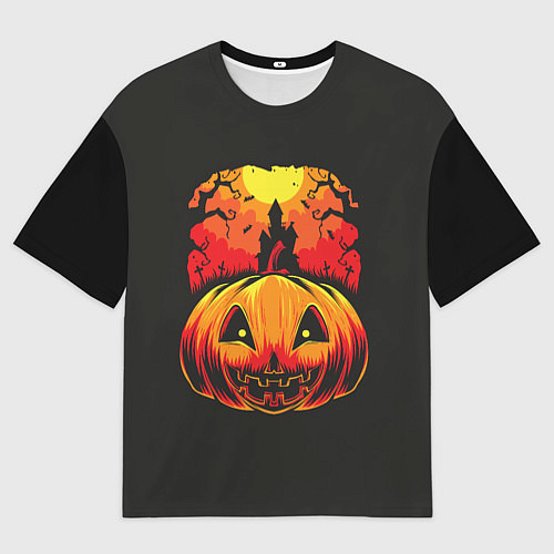 Мужская футболка оверсайз Тыква на Хэллоуин / 3D-принт – фото 1