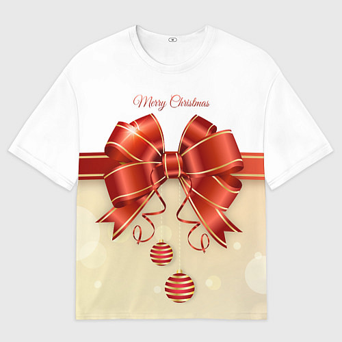 Мужская футболка оверсайз Подарочный бант с лентой / 3D-принт – фото 1
