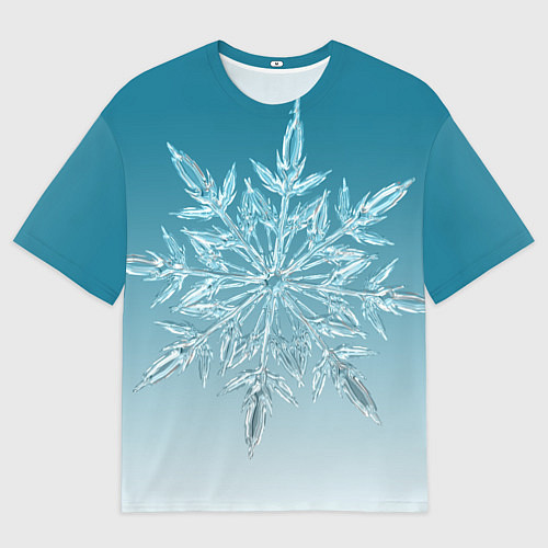 Мужская футболка оверсайз Резная снежинка / 3D-принт – фото 1