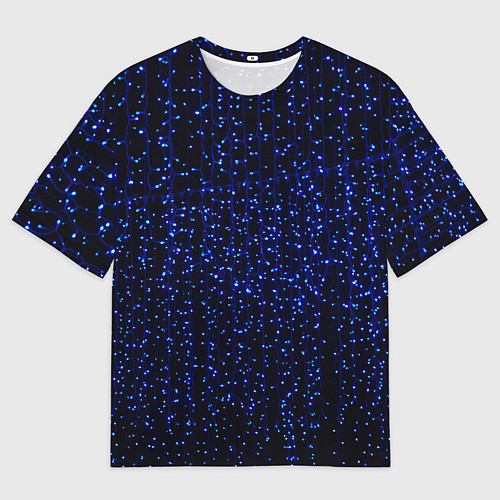 Мужская футболка оверсайз Праздничные неоновые огоньки / 3D-принт – фото 1