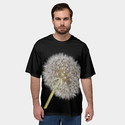 Футболка оверсайз мужская Одуванчик на черном фоне, цвет: 3D-принт — фото 2