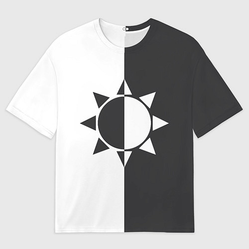 Мужская футболка оверсайз Черно-белое солнце / 3D-принт – фото 1