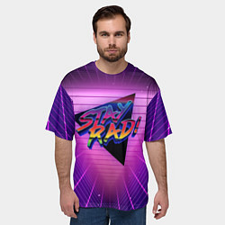 Футболка оверсайз мужская Retro wave triangle, цвет: 3D-принт — фото 2