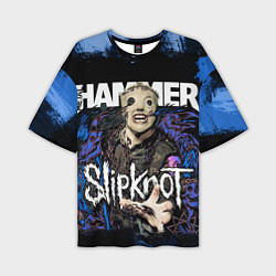 Мужская футболка оверсайз Slipknot hammer blue
