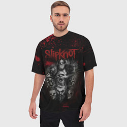 Футболка оверсайз мужская Slipknot dark red, цвет: 3D-принт — фото 2