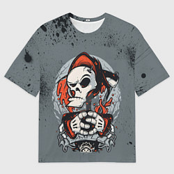 Футболка оверсайз мужская Slipknot Скелет, цвет: 3D-принт