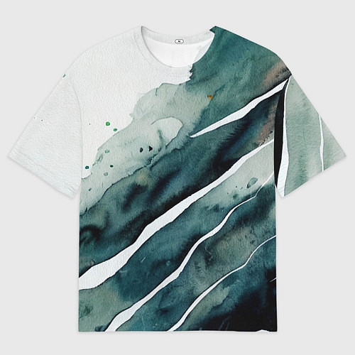 Мужская футболка оверсайз Акварельные контрастные разводы / 3D-принт – фото 1