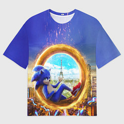 Футболка оверсайз мужская Соник в кино, цвет: 3D-принт