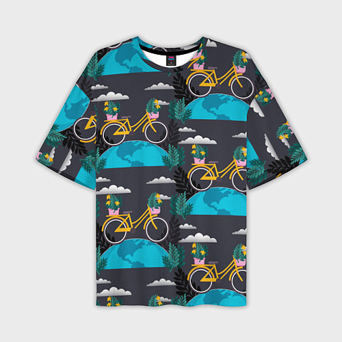 Мужская футболка оверсайз Велопрогулка / 3D-принт – фото 1