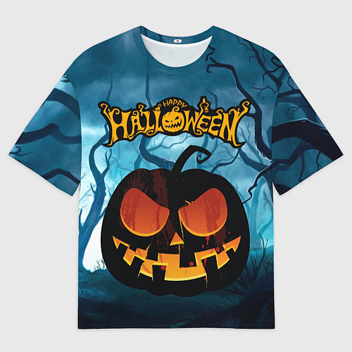 Мужская футболка оверсайз Halloween pumpkins / 3D-принт – фото 1