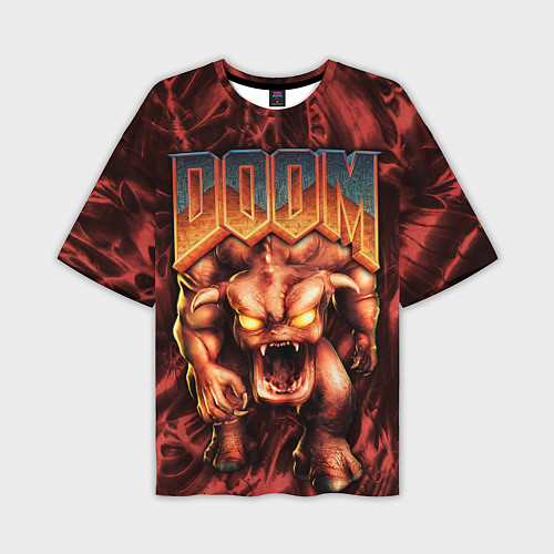 Мужская футболка оверсайз DOS DOOM - Bull demon / 3D-принт – фото 1
