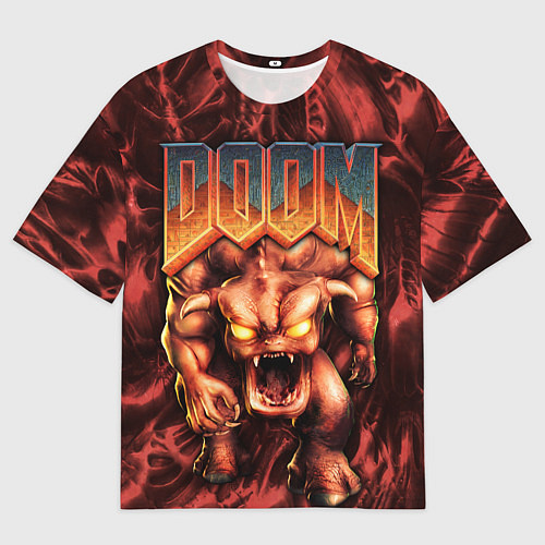 Мужская футболка оверсайз DOS DOOM - Bull demon / 3D-принт – фото 1