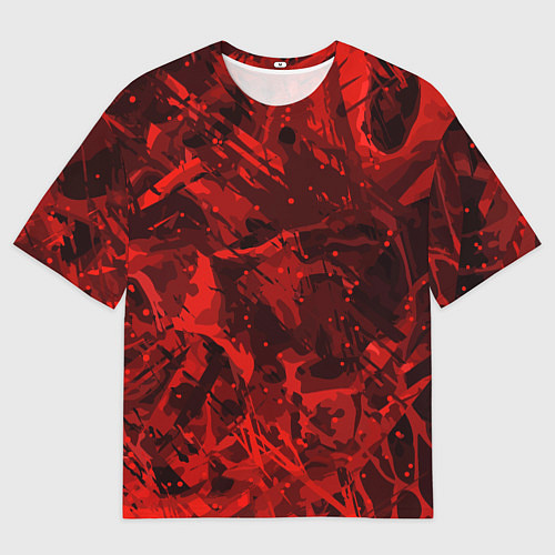 Мужская футболка оверсайз Красные кляксы / 3D-принт – фото 1