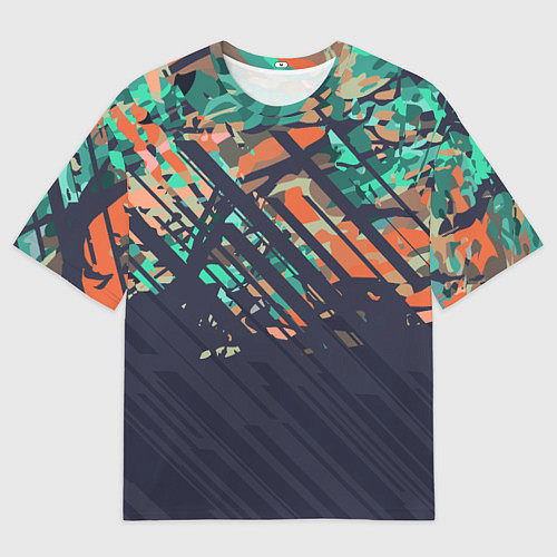 Мужская футболка оверсайз Текстурный камуфляж / 3D-принт – фото 1