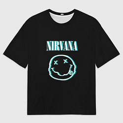 Футболка оверсайз мужская Nirvana неон, цвет: 3D-принт