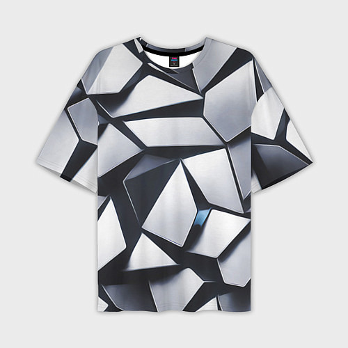 Мужская футболка оверсайз Объемные кристаллы - паттерн / 3D-принт – фото 1