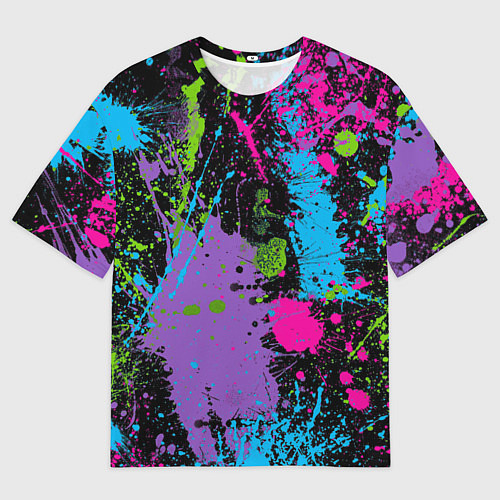 Мужская футболка оверсайз Для граффити - абстрактные брызги / 3D-принт – фото 1