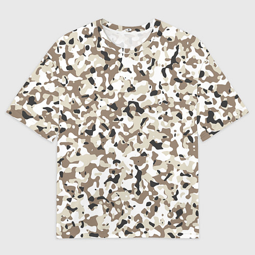 Мужская футболка оверсайз Камуфляж зима мелкий / 3D-принт – фото 1
