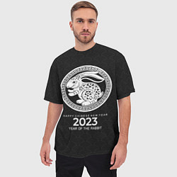 Футболка оверсайз мужская 2023 year of rabbit, chinese New Year, цвет: 3D-принт — фото 2