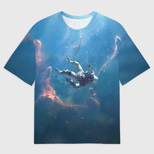 Мужская футболка оверсайз Оторвавшийся от космического корабля космонавт - N / 3D-принт – фото 1