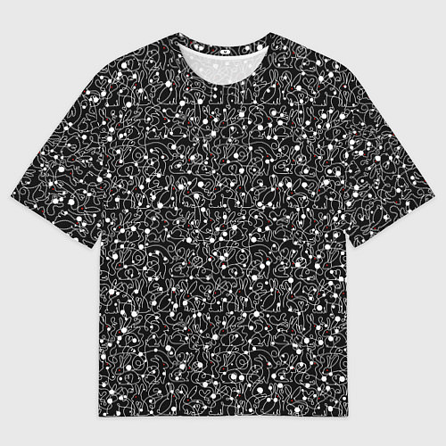 Мужская футболка оверсайз Кролики с красными глазами / 3D-принт – фото 1