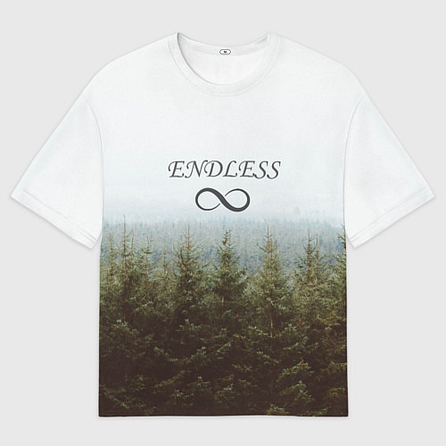 Мужская футболка оверсайз Бесконечный лес / 3D-принт – фото 1