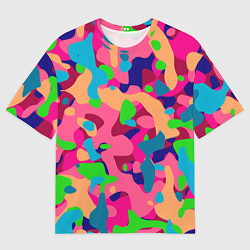 Мужская футболка оверсайз Абстракция в психоделических цветах