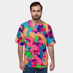 Футболка оверсайз мужская Абстракция в психоделических цветах, цвет: 3D-принт — фото 2
