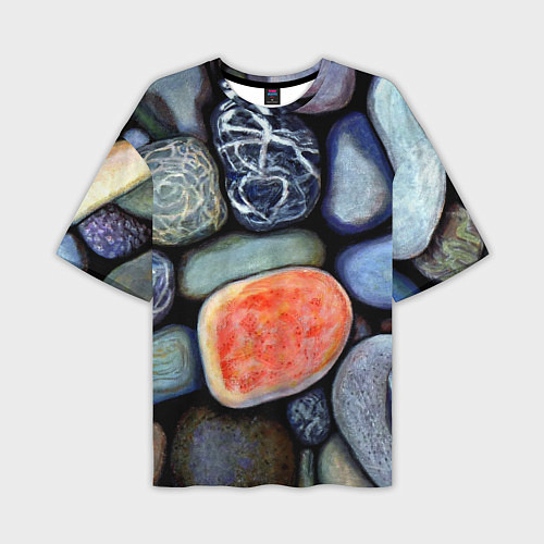 Мужская футболка оверсайз Цветные камушки / 3D-принт – фото 1