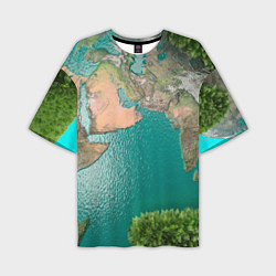 Мужская футболка оверсайз Карта Земли